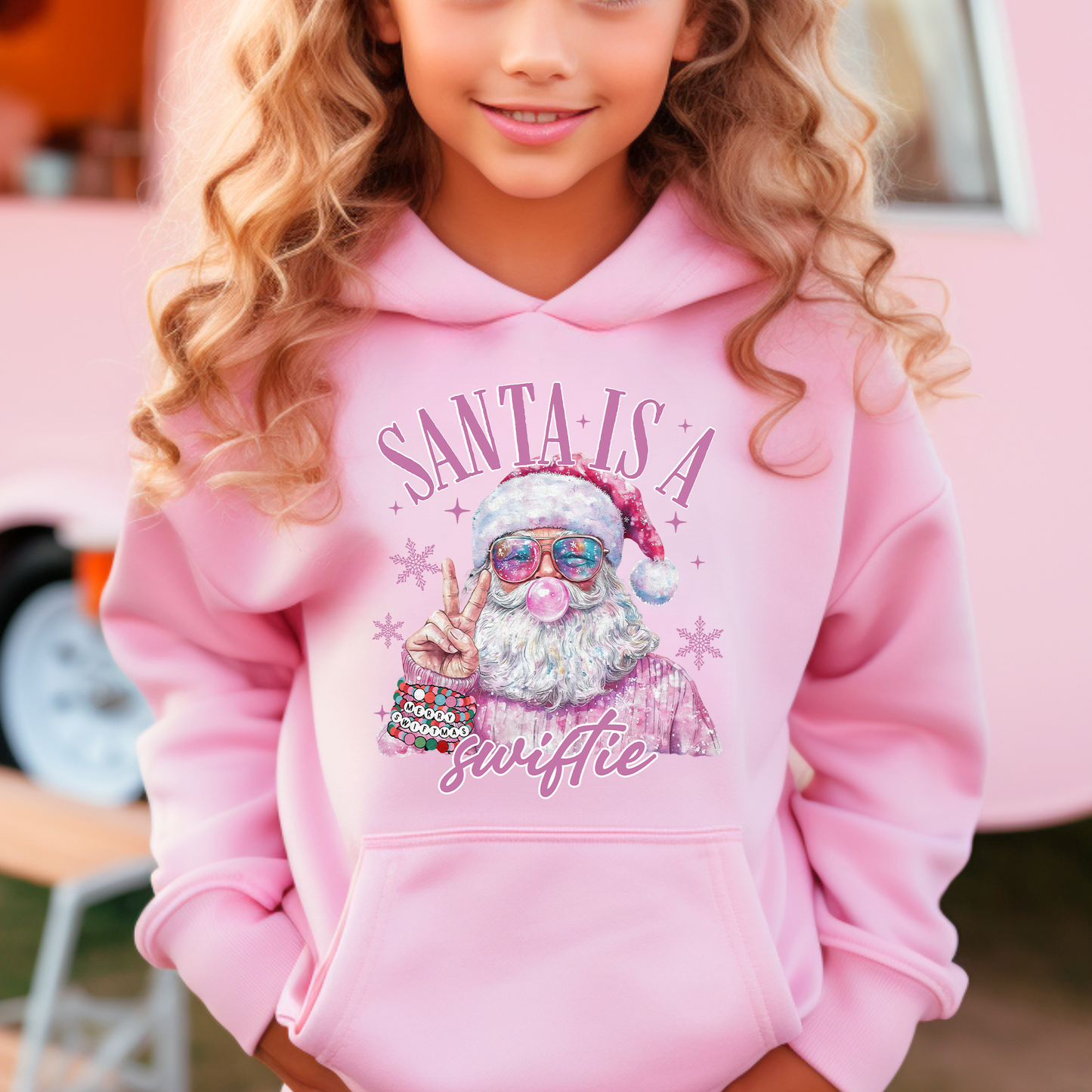 Santa is a Swiftie - Baby Pink Hoodie