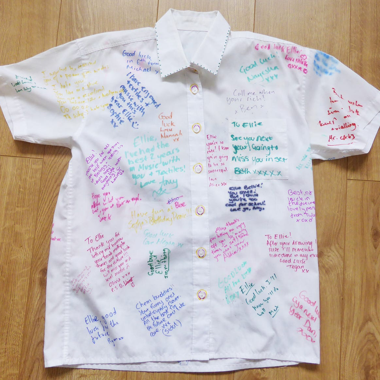 Personalised Name Leavers School Shirt - Autographs / Signatures Keepsake