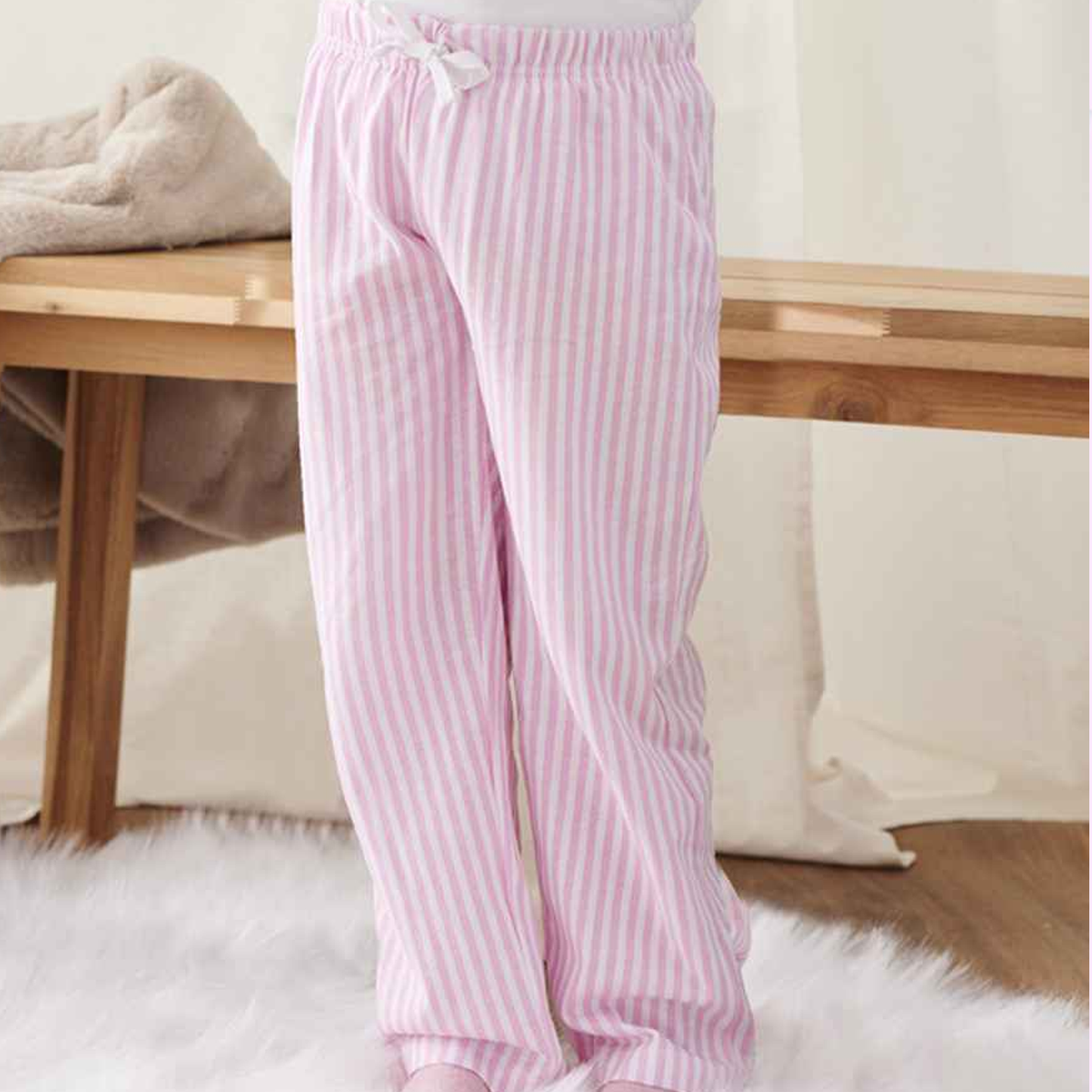 Personalised Pink Striped Make Up PJs Pyjamas - Kids & Adult sizes