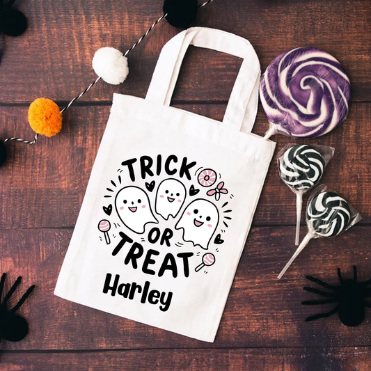 Personalised Trick or Treat Ghosts Halloween Bag