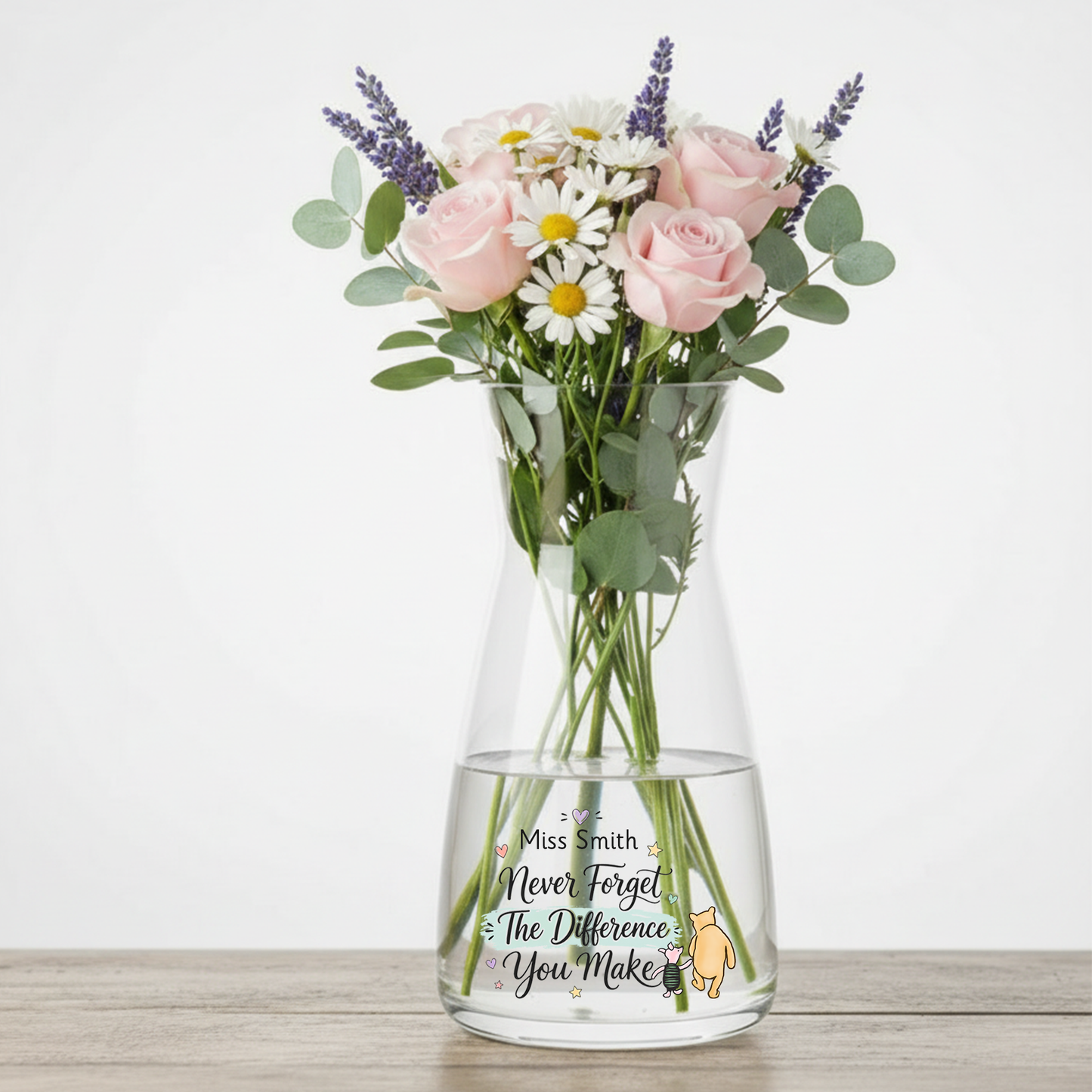 Personalised Don't Forget The Difference You Make Glass Vase Gift