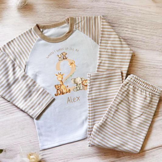 Personalised Woodland Animals Birthday PJs Pyjamas