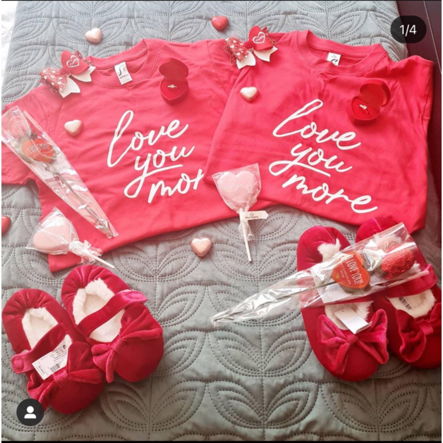 Love You - Love You More Red Twinning T-Shirts