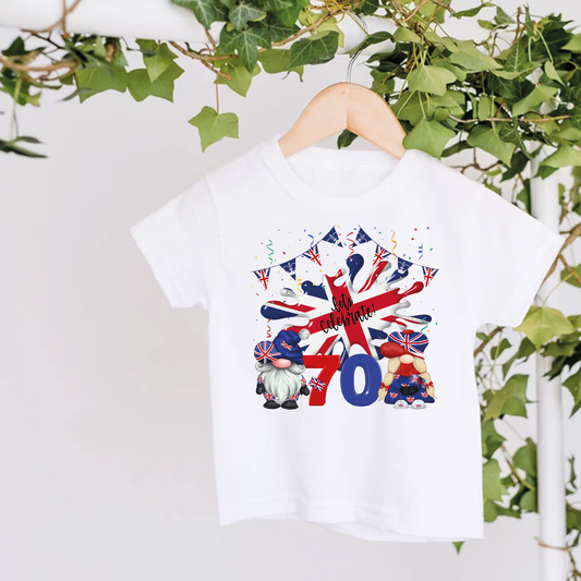 Queen's Platinum Jubilee 70th Design White T-Shirt