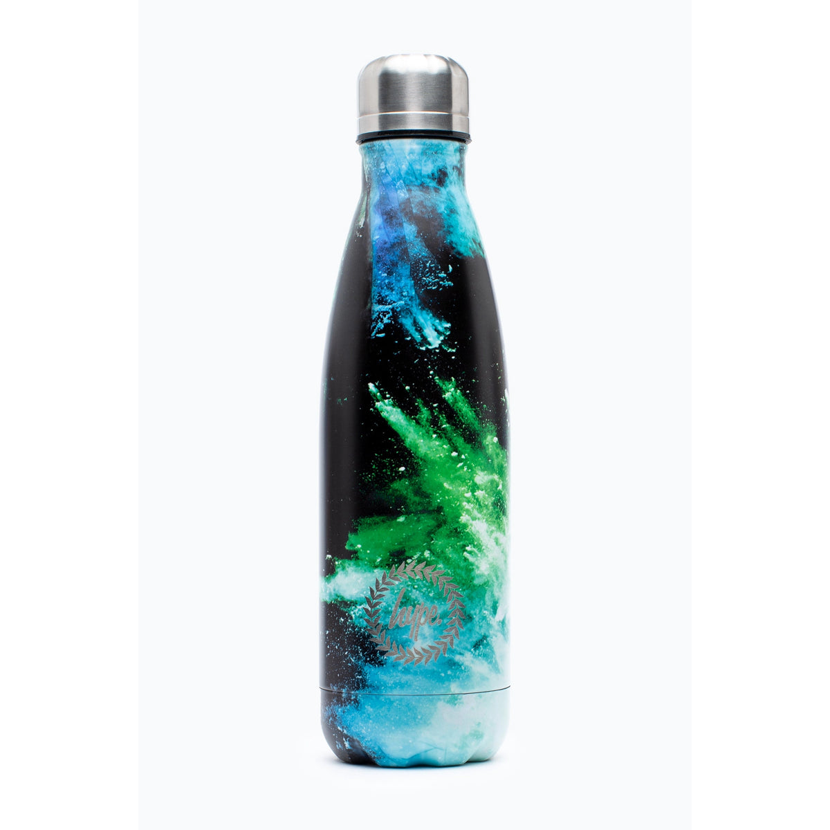 Hype Blue &amp; Green Chalk Dust Metal Water Bottle - personalisation optional!