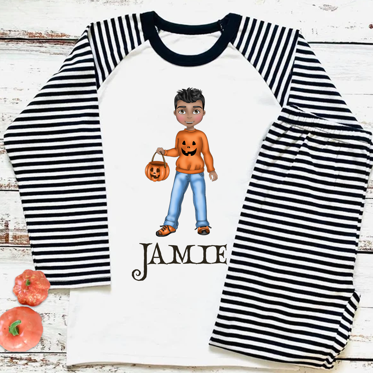 Personalised Pumpkin Boy Character Halloween PJS Pyjamas