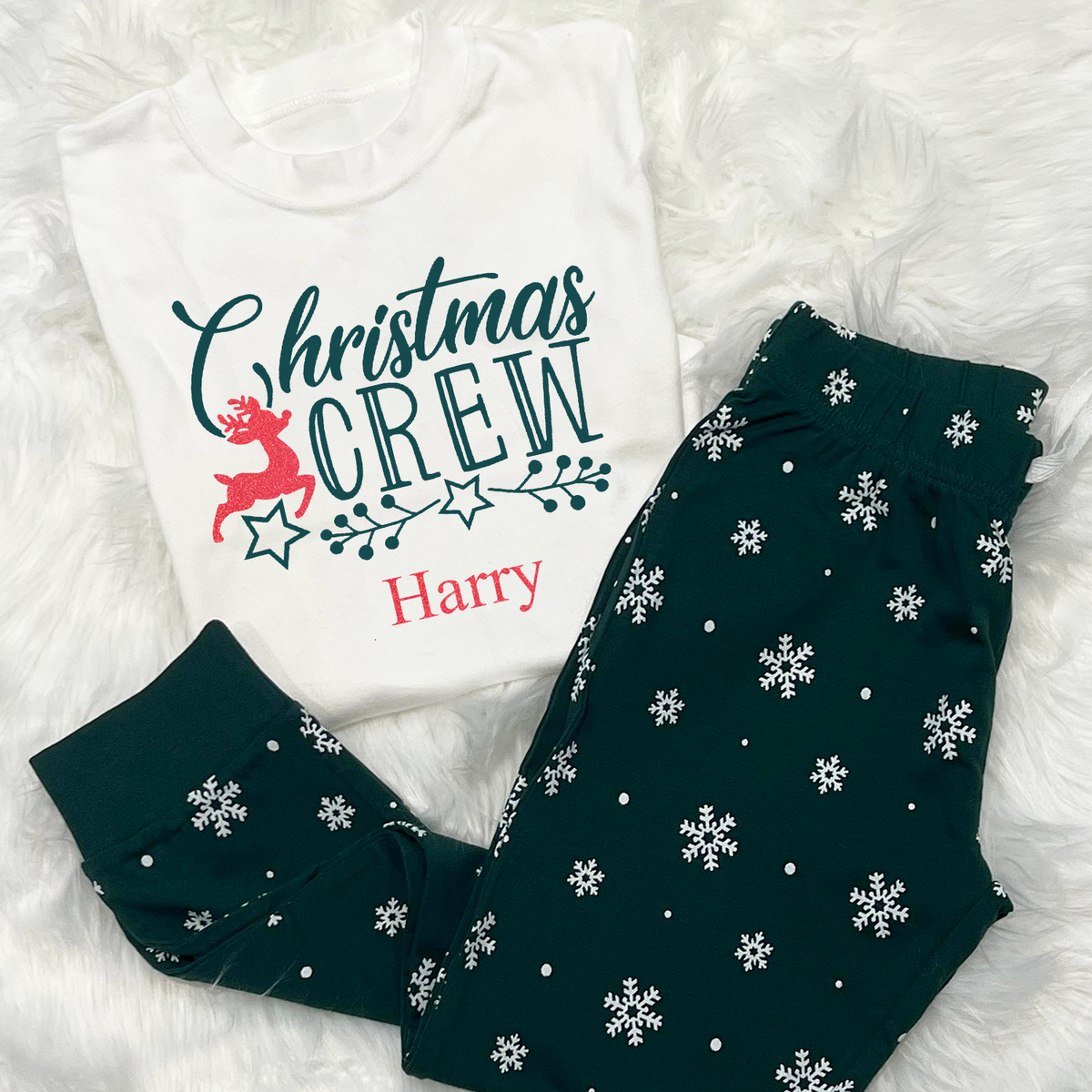 Personalised Christmas Crew Family Matching PJs