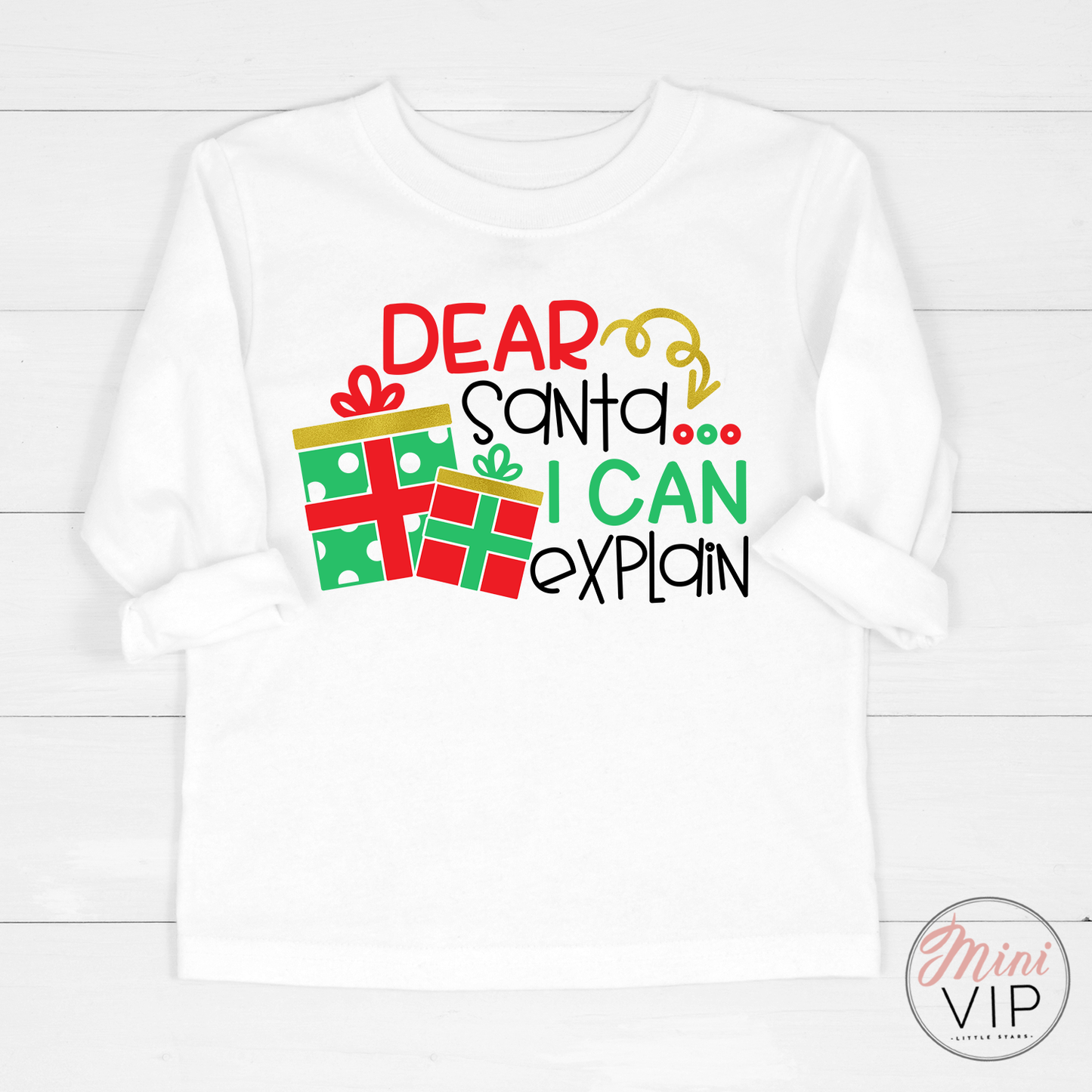 Dear Santa ... I can Explain Funny Graphic White Long Sleeve T-Shirt