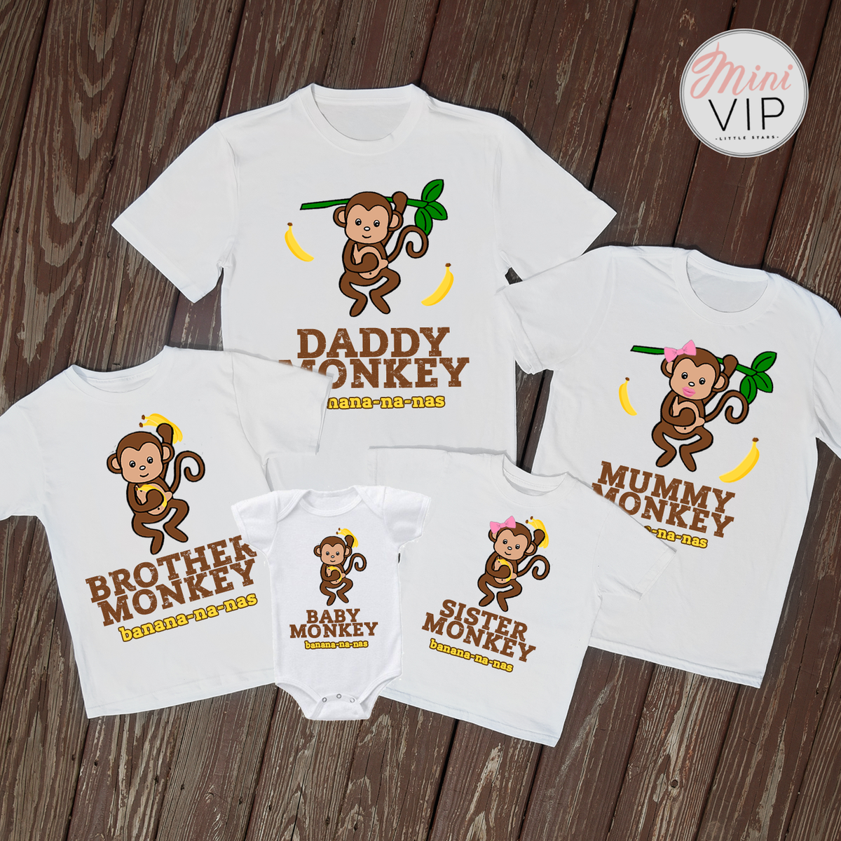 Monkey Banana-na-nas t-shirts - adult sizes