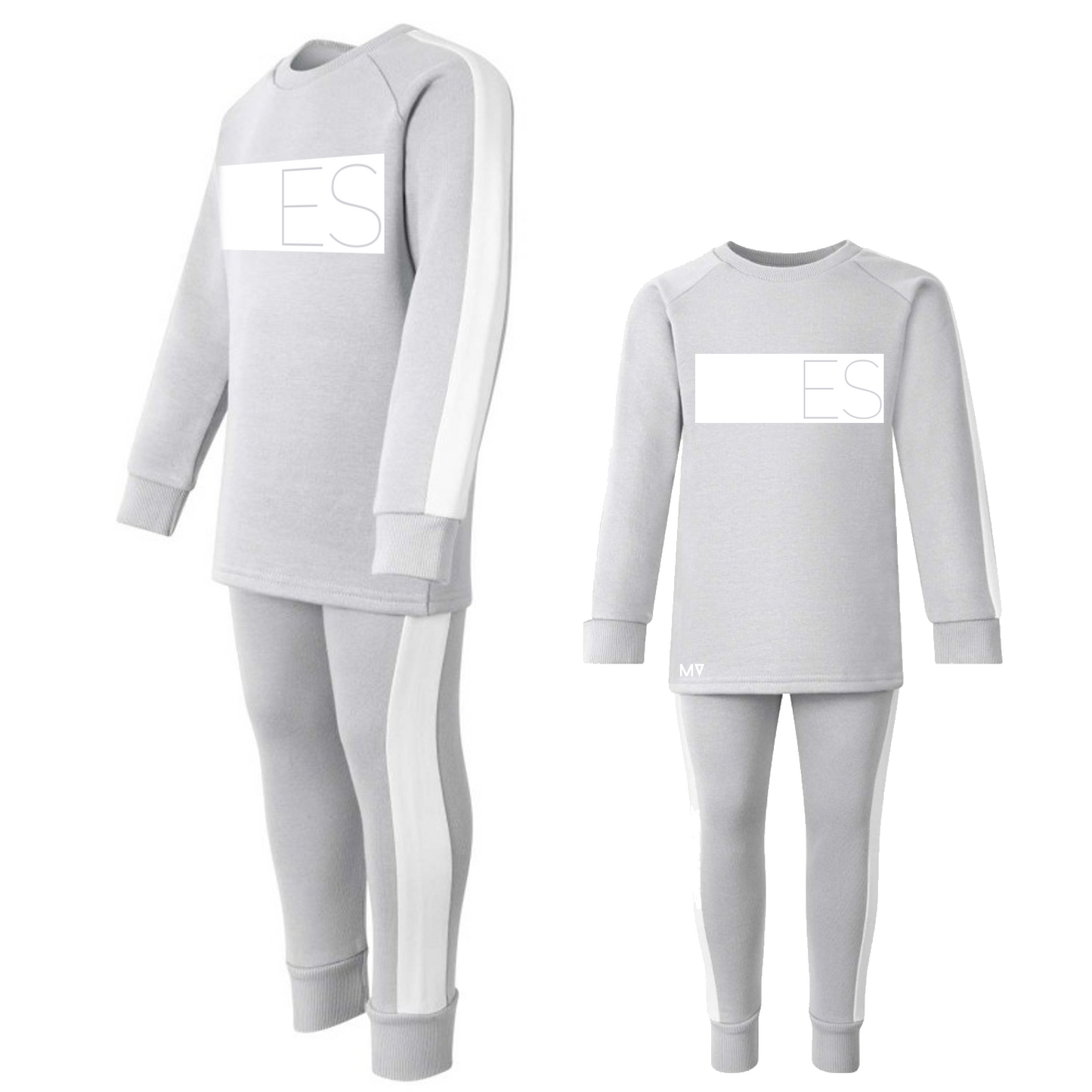 Personalised Grey Block Striped Tracksuit