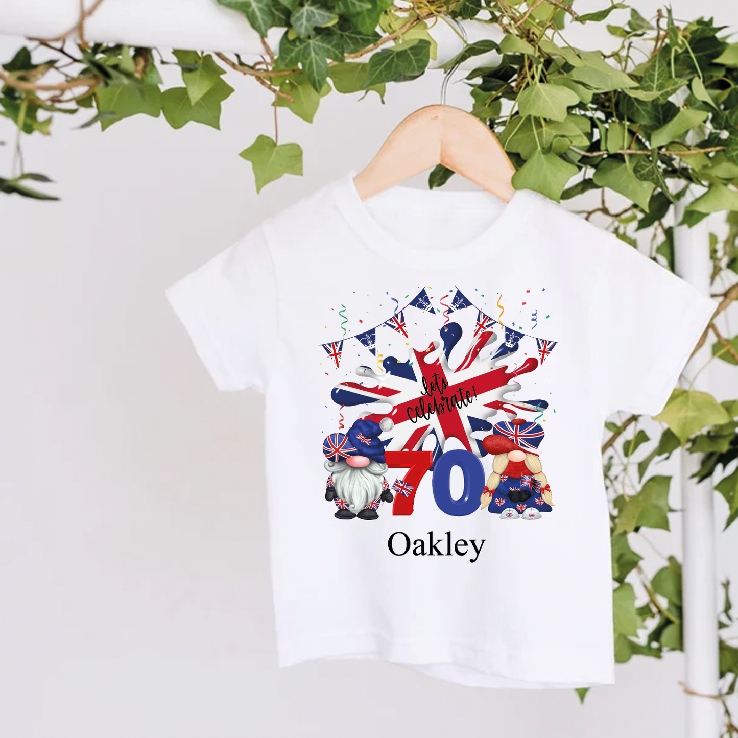 Queen's Platinum Jubilee 70th Design White T-Shirt