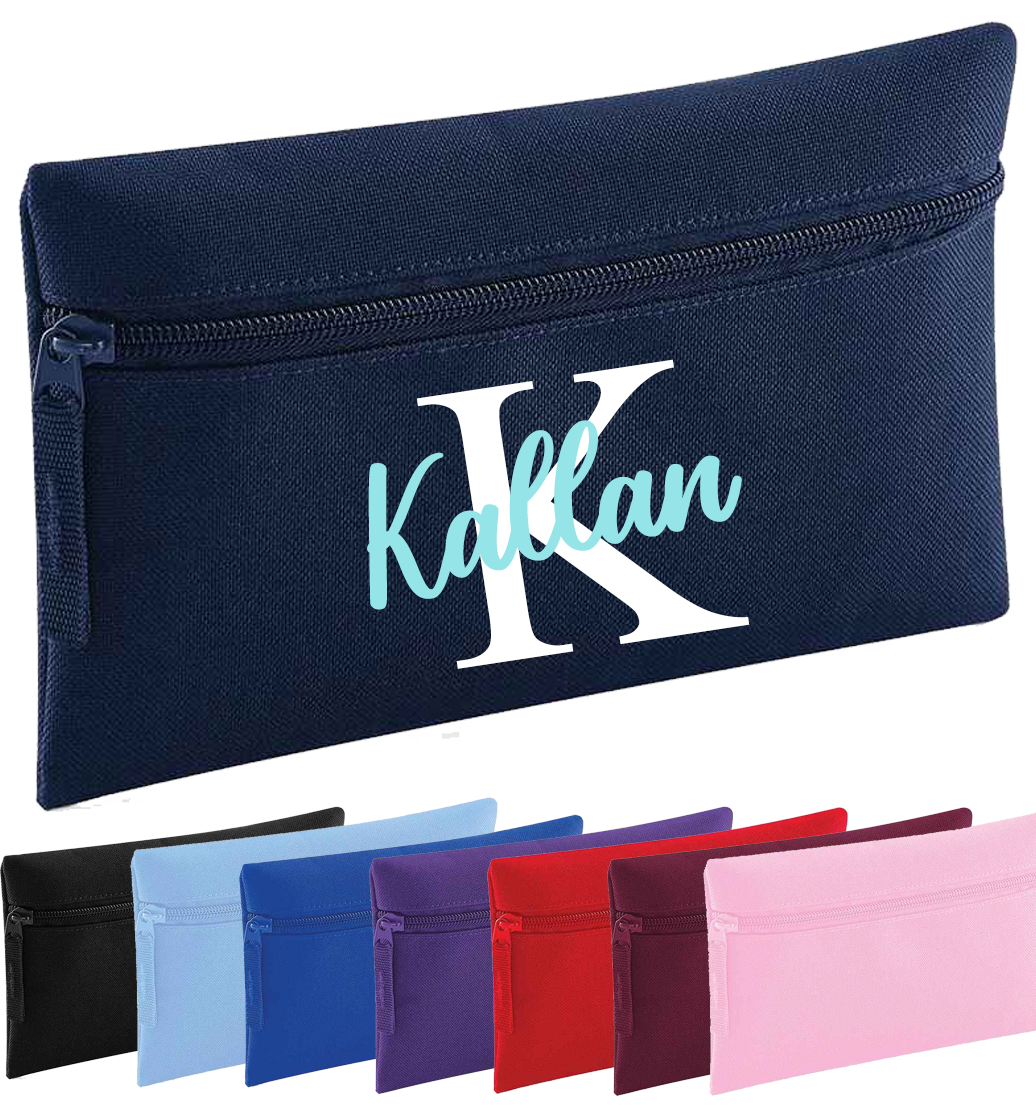 Personalised Initial & Script Name Pencil Case - lots of colour options!