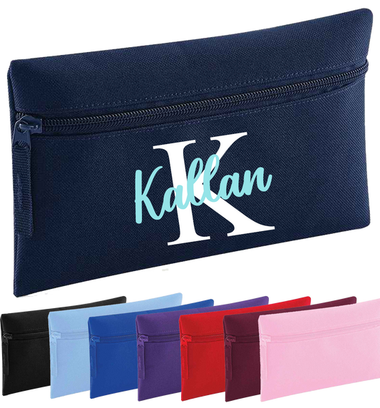 Personalised Initial & Script Name Pencil Case - lots of colour options!