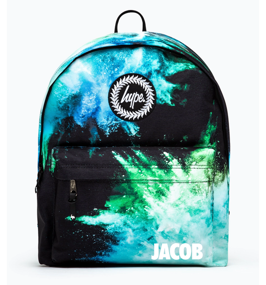 Hype Blue & Green Chalk Dust Backpack - personalisation optional!