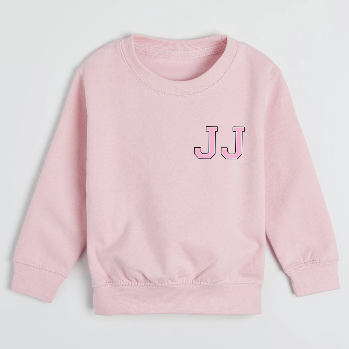 MiniVIP© Personalised Varisty Letters Baby Pink Sweatshirt