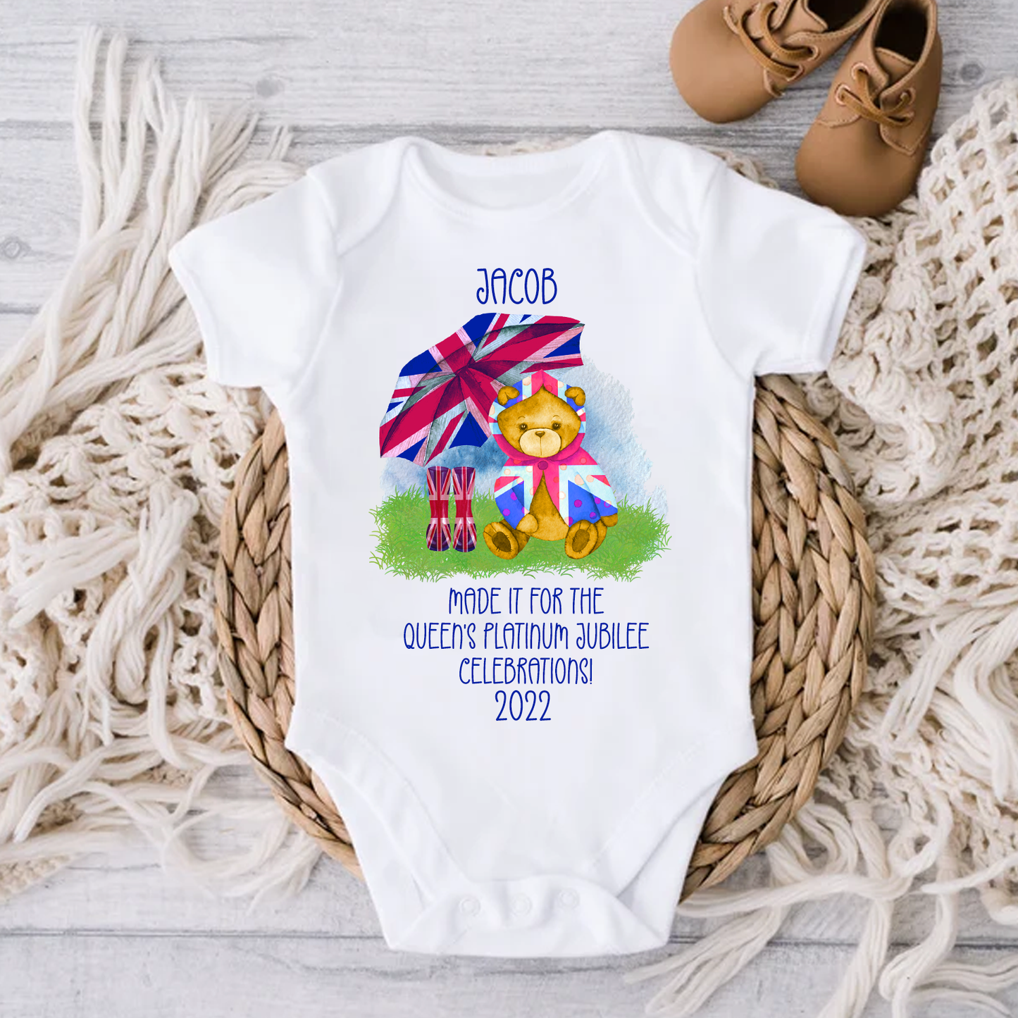 I Was Here for the Queen's Jubilee Celebrations - Personalised Baby Vest