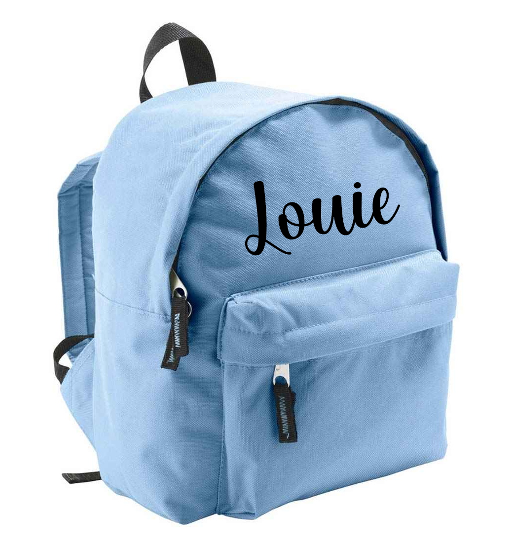 Baby Blue Mini Kids Backpack - personalised