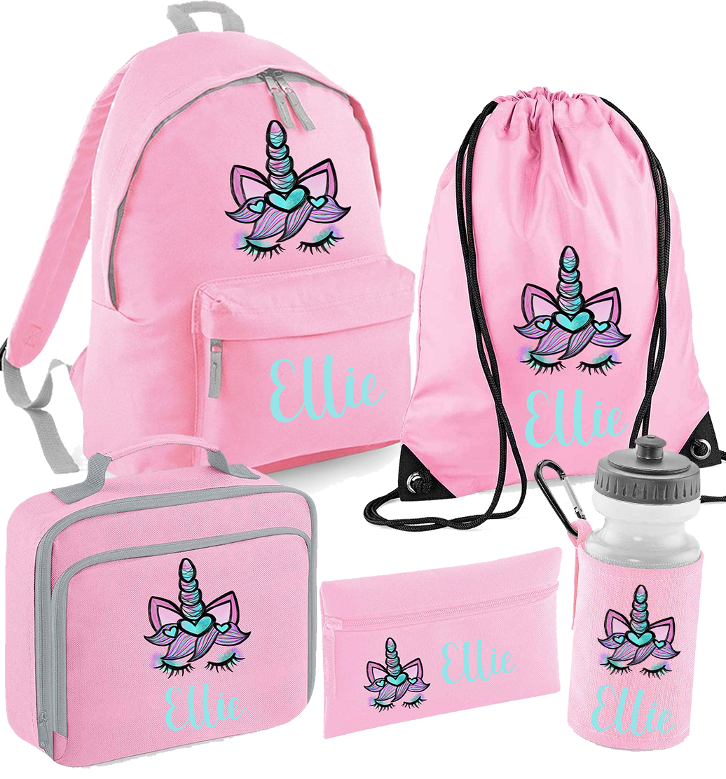 Back to School Personalised Unicorn Baby Pink Set - more options available