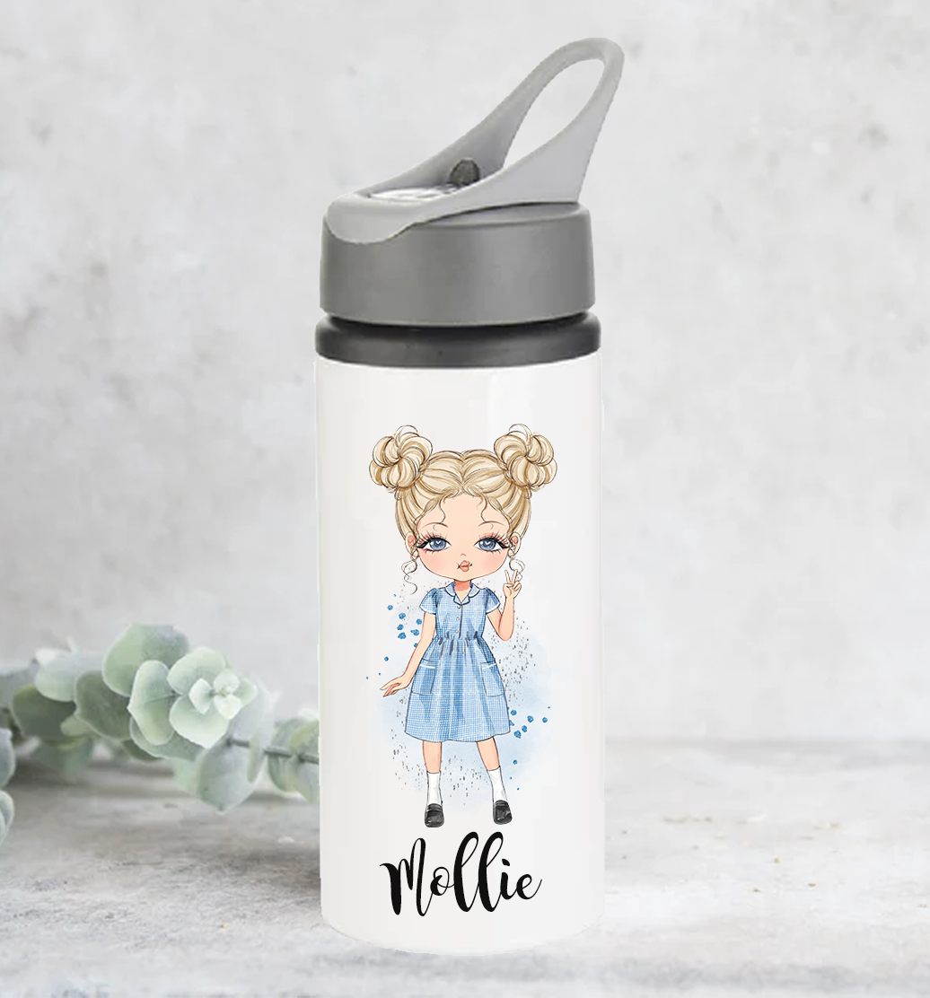 Personalised School Girl Character - Water Bottle -650ml