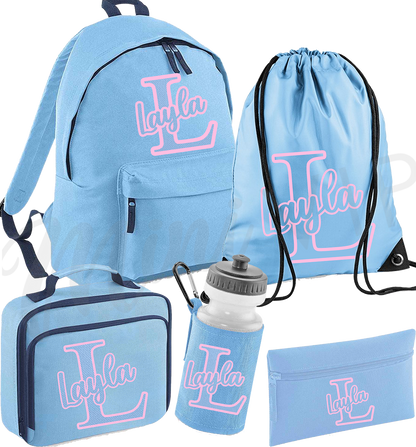 Back to School Personalised Baby Blue Set - more options available