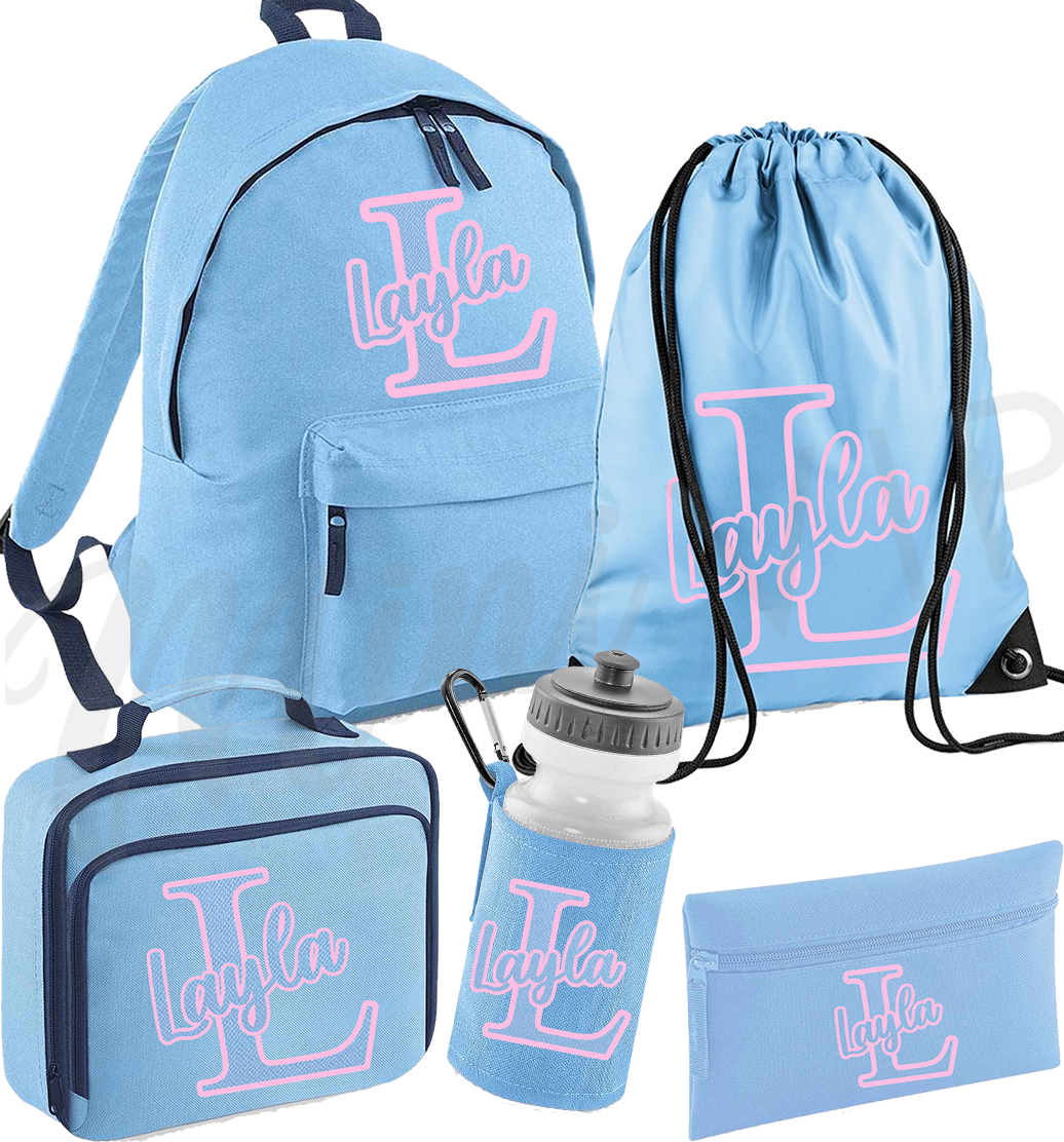 Back to School Personalised Baby Blue Set - more options available