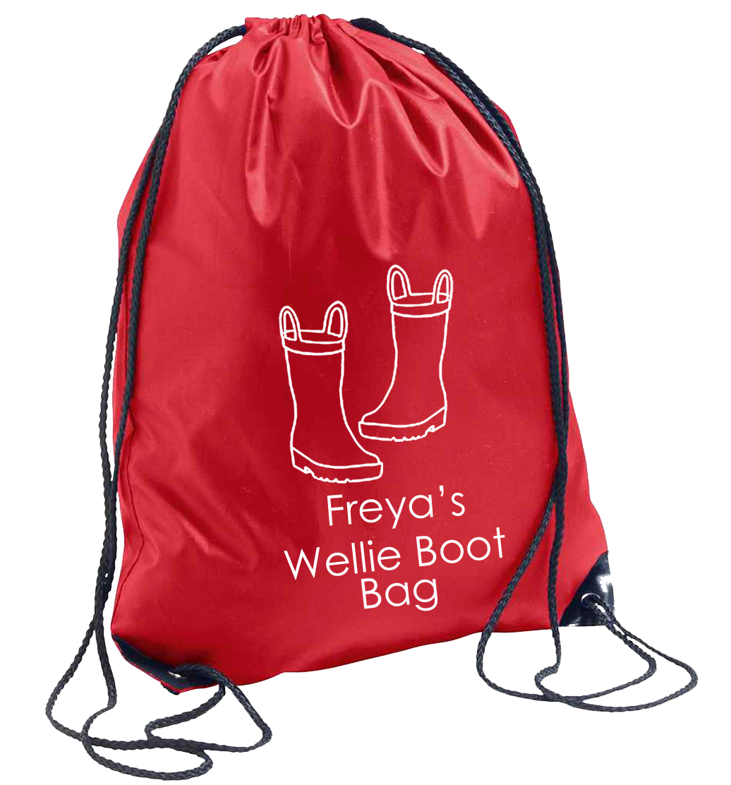 Personalised Wellie Boot Drawstring Bag - other  colour options