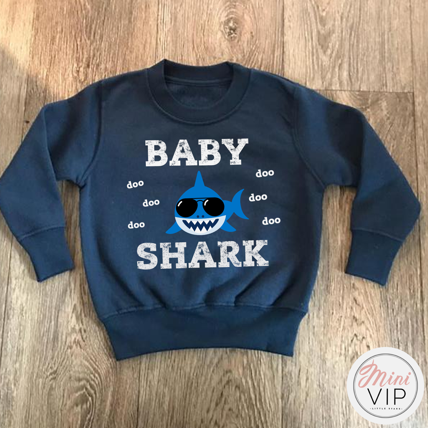 Personalised Baby Shark Navy Sweatshirt