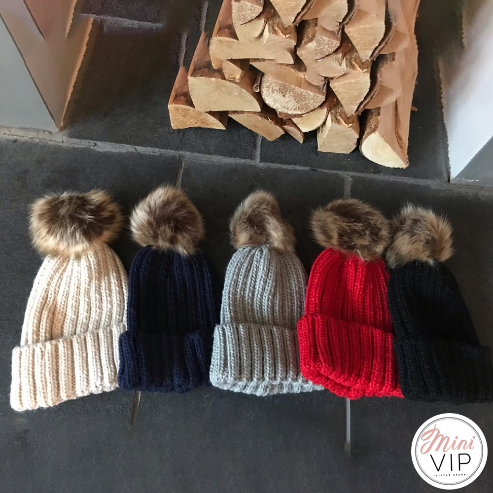 Pom Pom Chunky Beanie Hat - Infants, Junior &amp; Adult sizes
