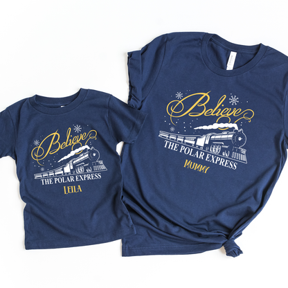 Polar Express Believe Navy T-Shirt - family twinning