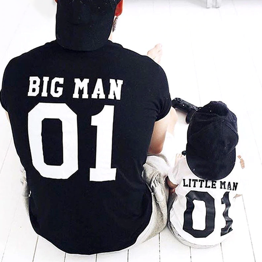 Big Man Little Man Littlest Man Little Lady Littlest Lady - Dad & Kids Matching T-Shirts