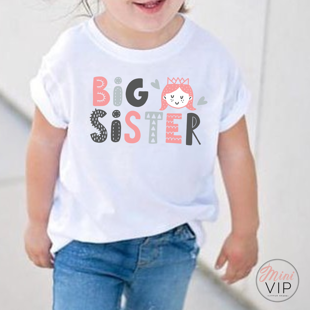 Big Sister Graphic White T-Shirt