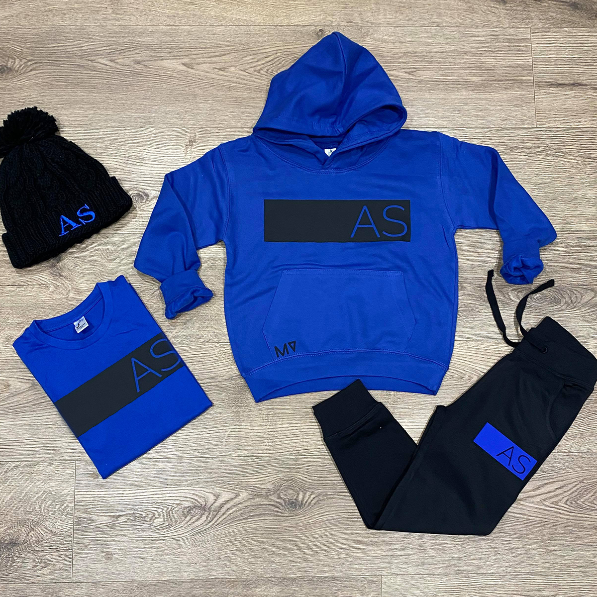 Personalised Black &amp; Royal MiniVIP© Block Tracksuit Lounge Set