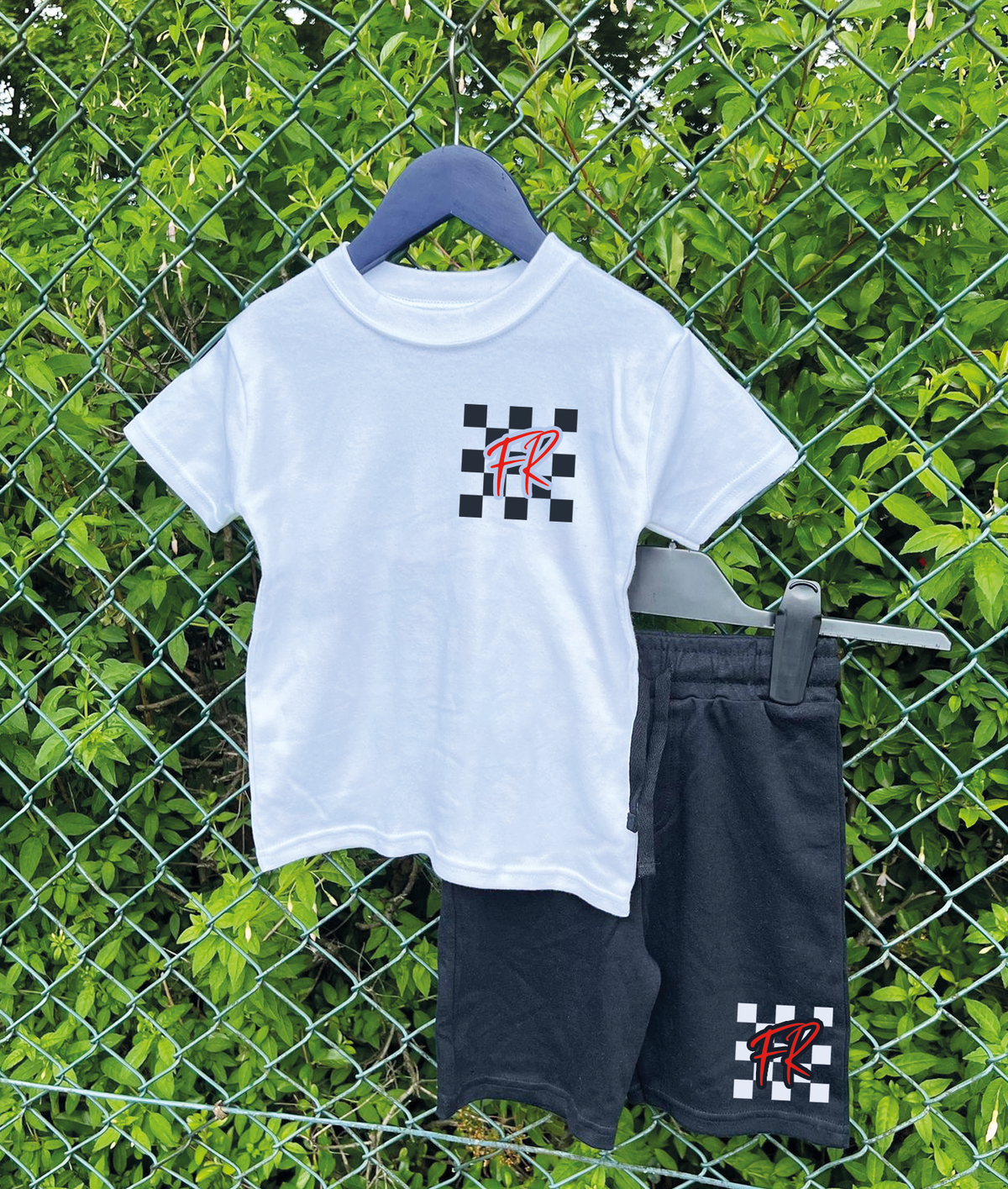 Summer Personalised Checkered Initials - Black &amp; White