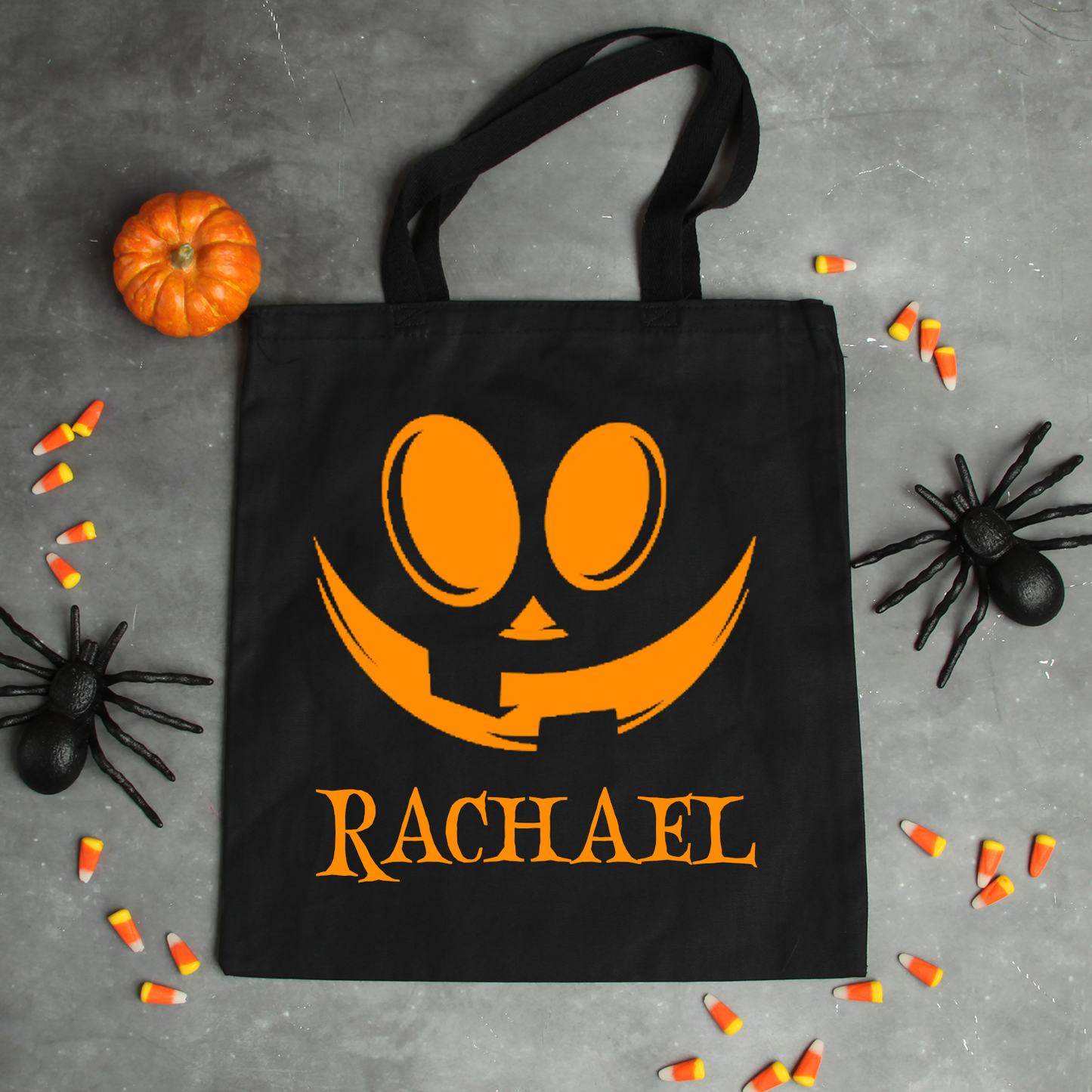 Personalised Black Trick or Treat Pumpkin Halloween Bag