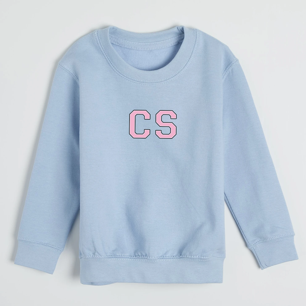 MiniVIP© Personalised Varisty Letters Baby Blue Sweatshirt