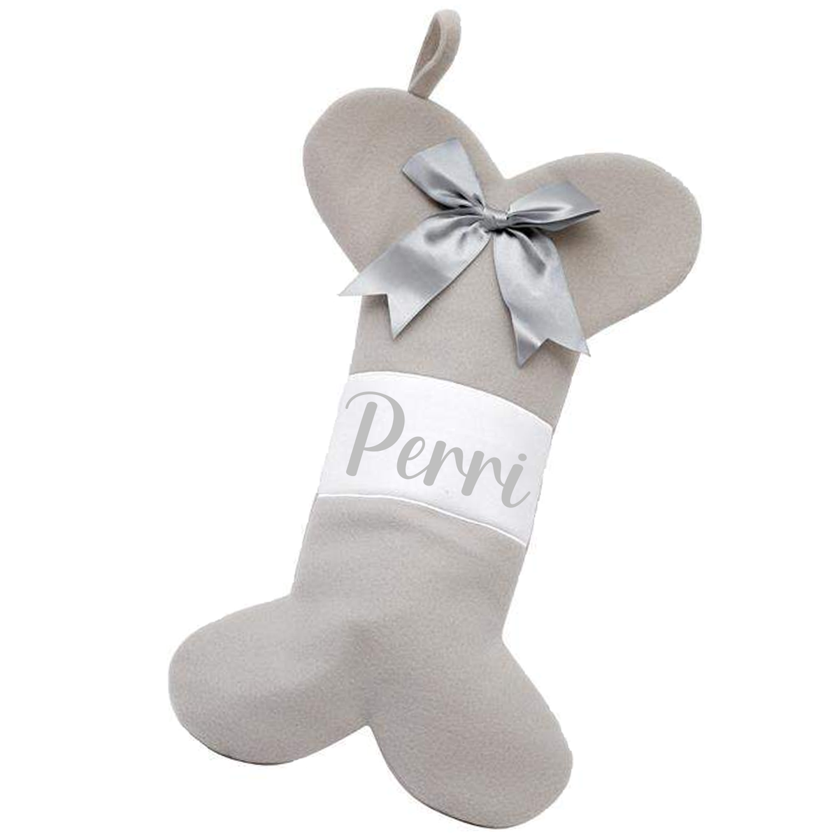Deluxe Silver Dog Personalised Bone Stocking
