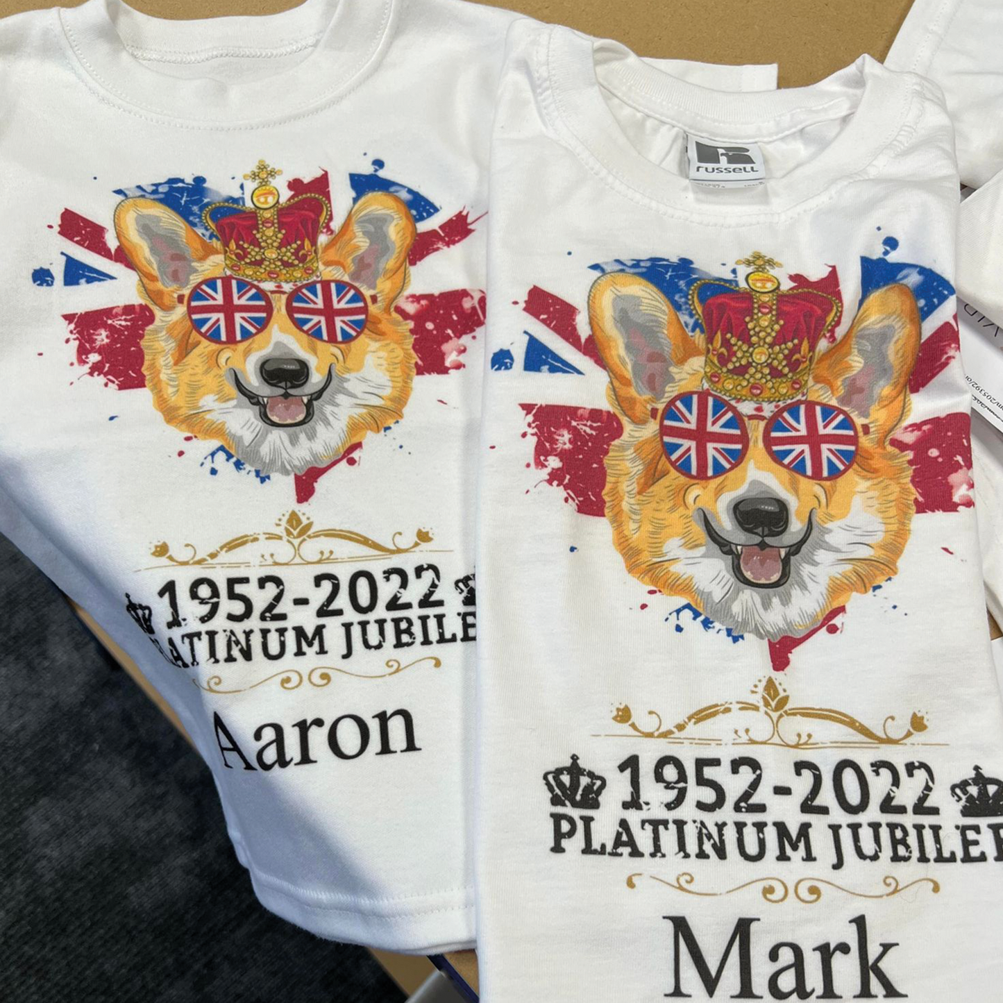 Queen's Platinum Jubilee British Corgi Dog Design White T-Shirt