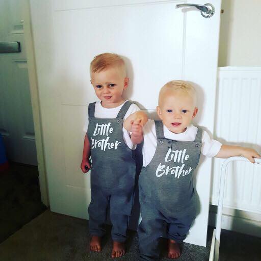 Big Brother &amp; Little Brother Twinning Dungarees! 6 Months up to age 6 years.