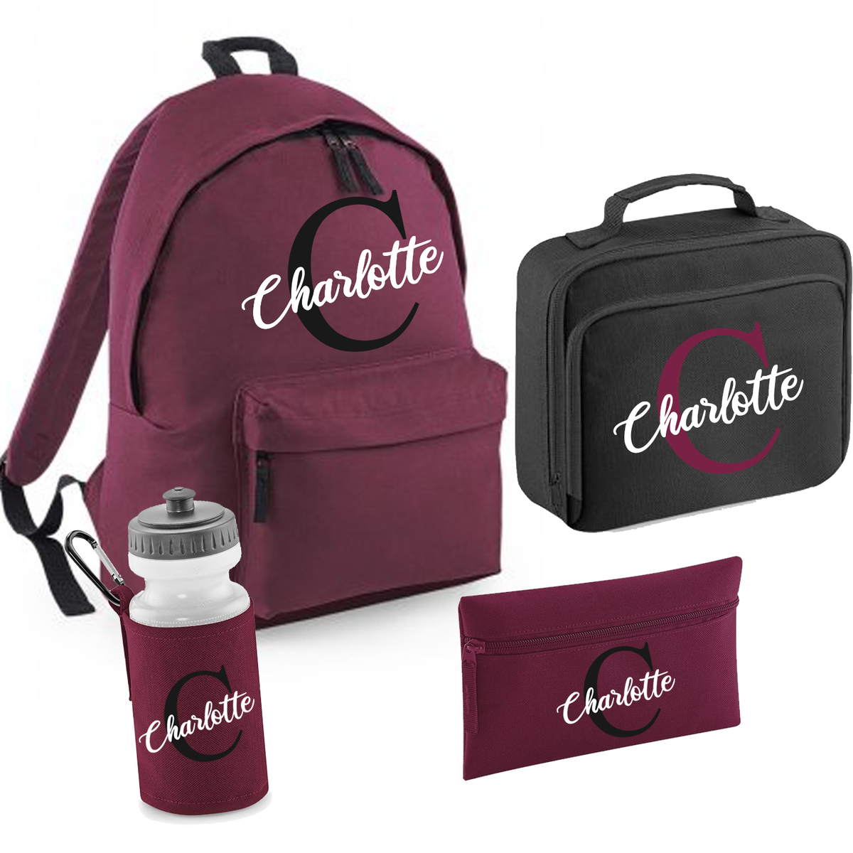 Back to School Personalised Maroon Set - other options available
