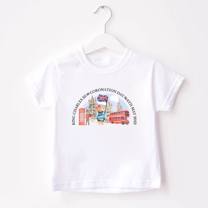 The King's Coronation London Design White T-Shirt - Coronation Day Celebrations