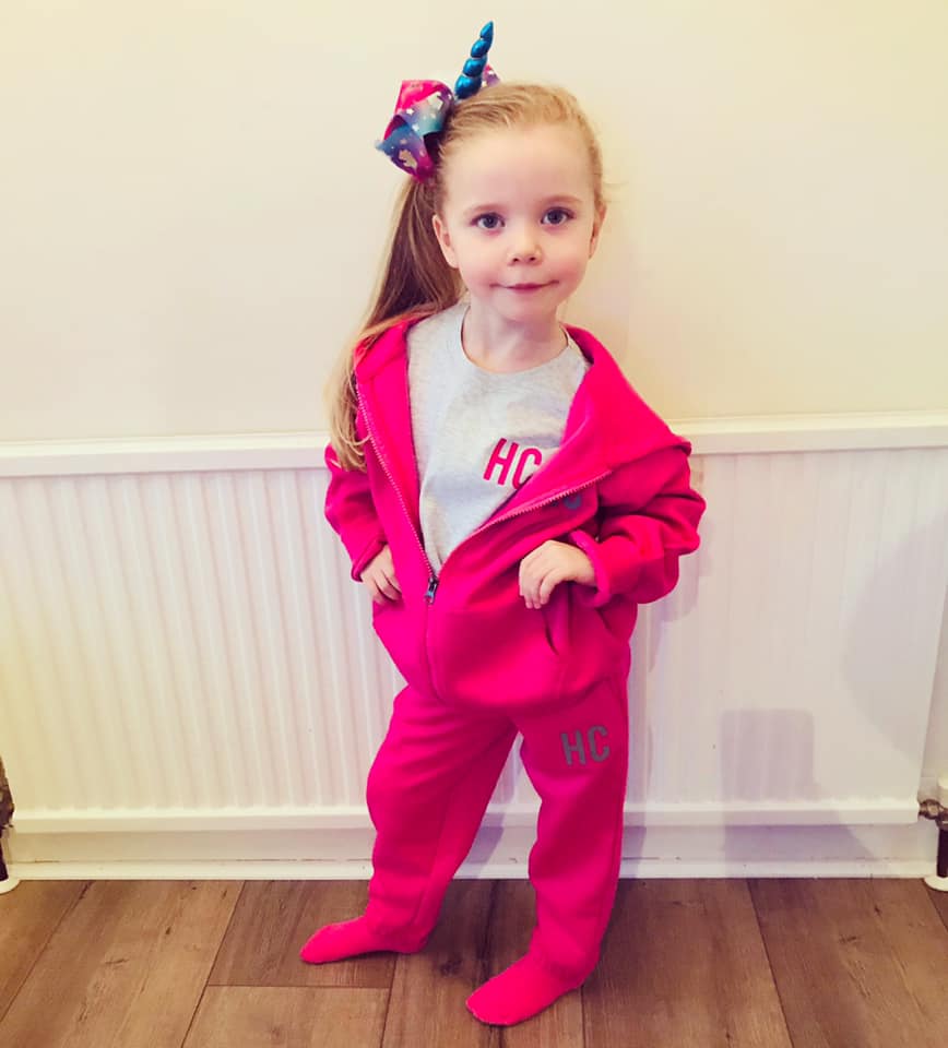 Personalised Initials Pink/Grey Tracksuit Lounge Set
