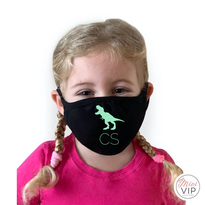 Personalised Dinosaur T-Rex Face Mask / Covering - kids & adult sizes