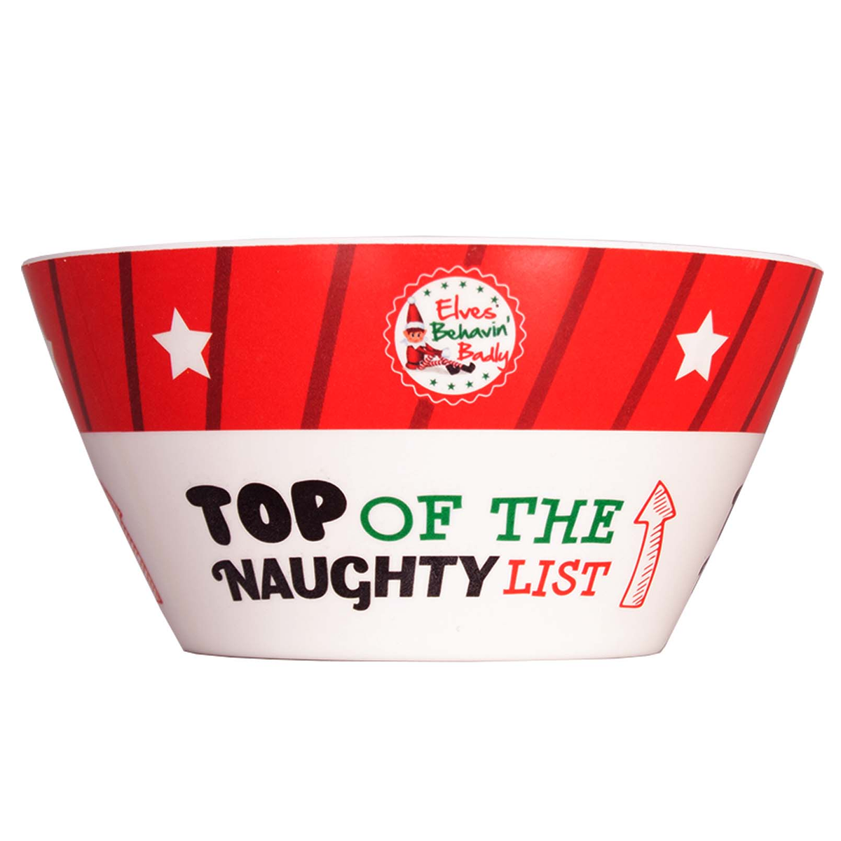 Elf Melamine Bowl - Top of the Naughty List!