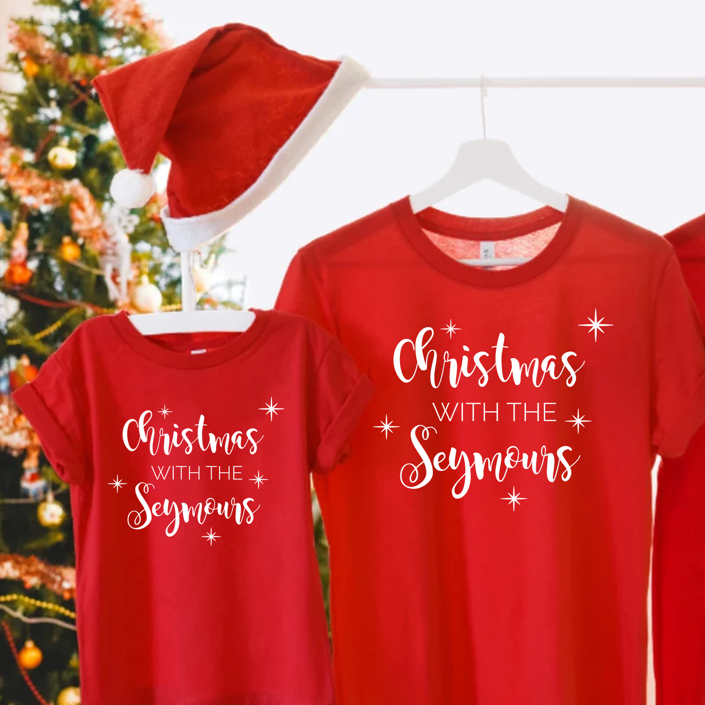 Personalised Family Christmas with the Red T-Shirts