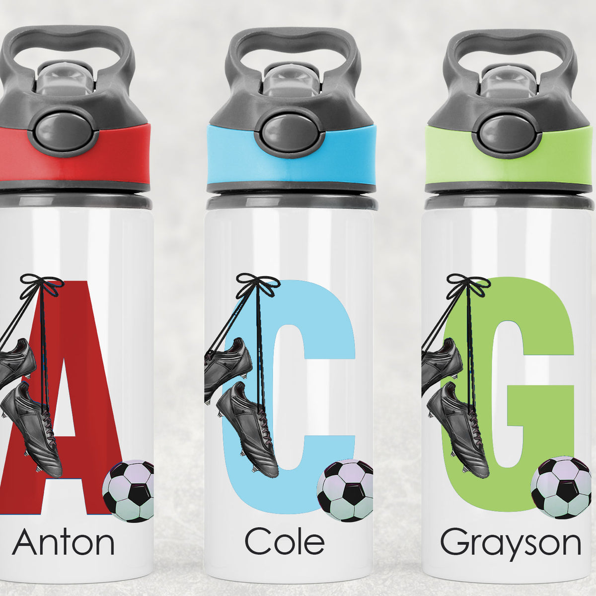 Personalised Football Initial Water Bottle -650ml