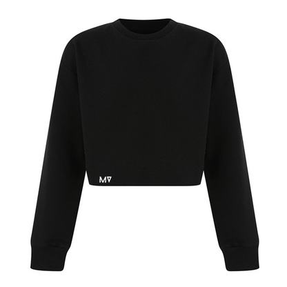 Girls MV Crop Slounge Sweatshirt - Black
