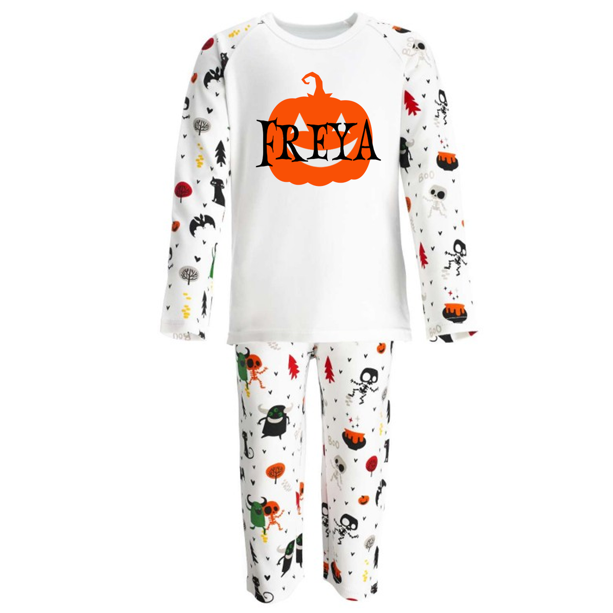 Personalised Halloween Pumpkin PJS Pyjamas