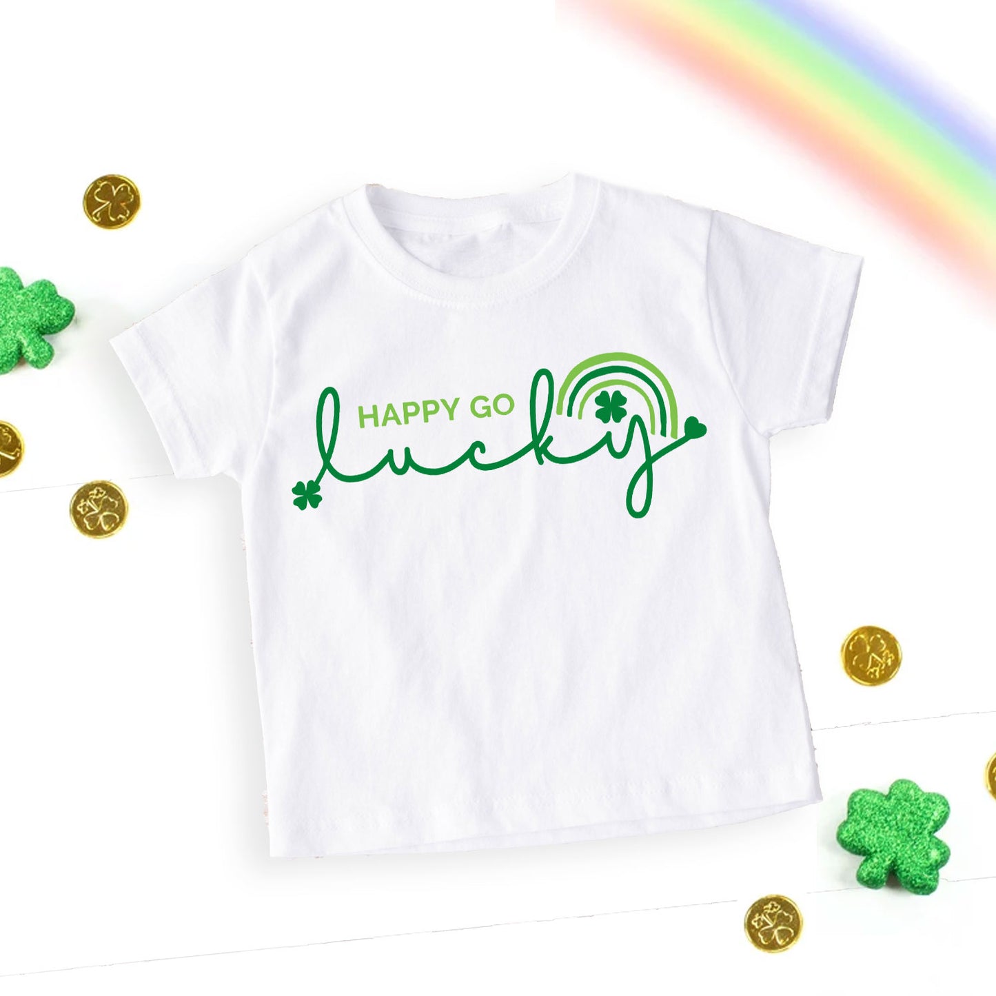 Happy Go Lucky St Patrick's Day White T-Shirt