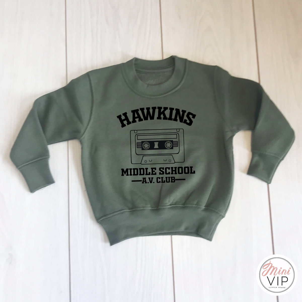Hawkins Middle School AV Club - Khaki Sweatshirt