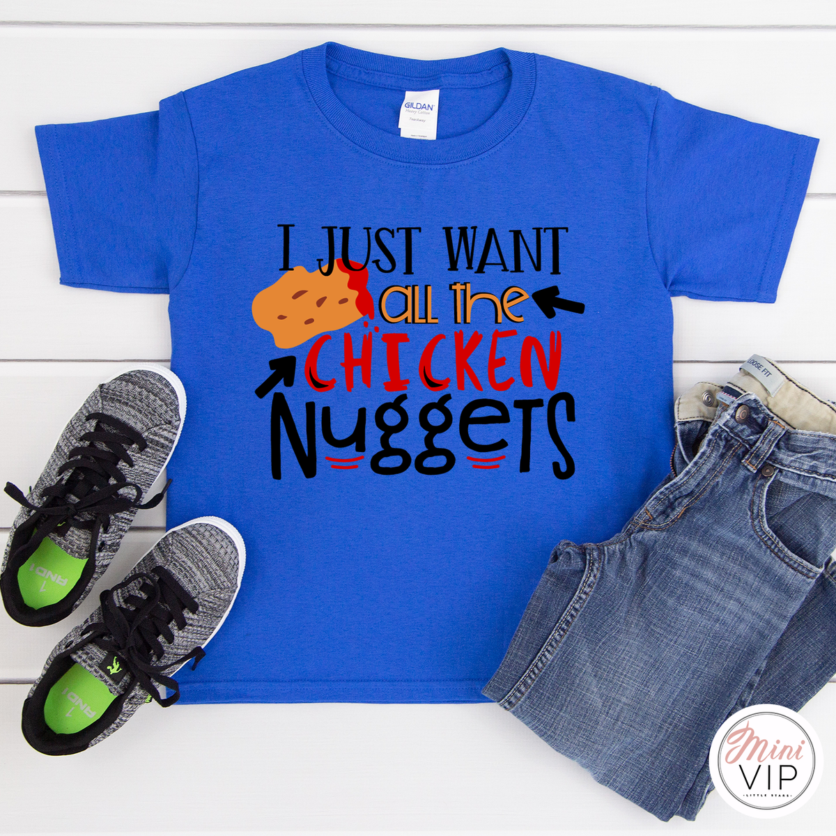 I Just Want All The Chicken Nuggets Funny Royal Blue t-shirt